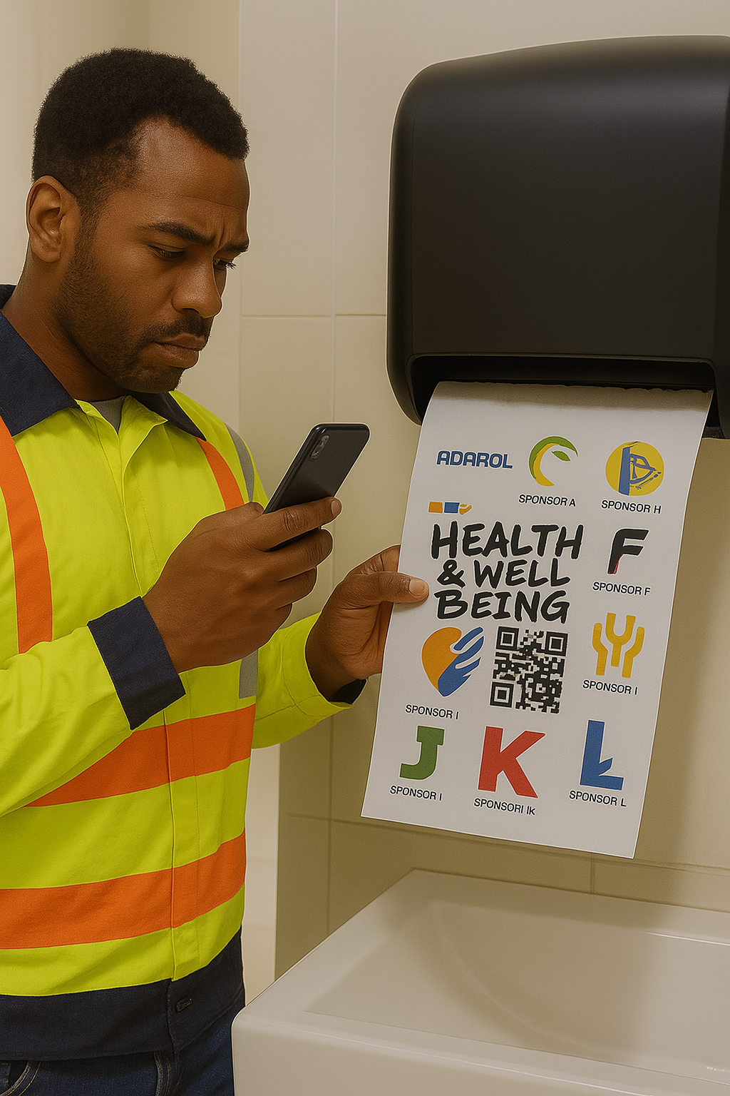 Ben scanning QR code